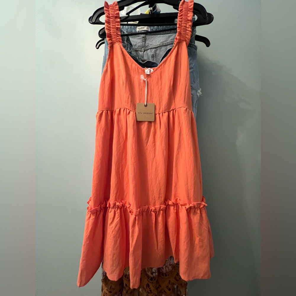 Blu Pepper Vibrant Orange Dress
